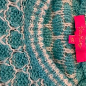 Lilly Pulitzer Teal and White Knit Sweater
